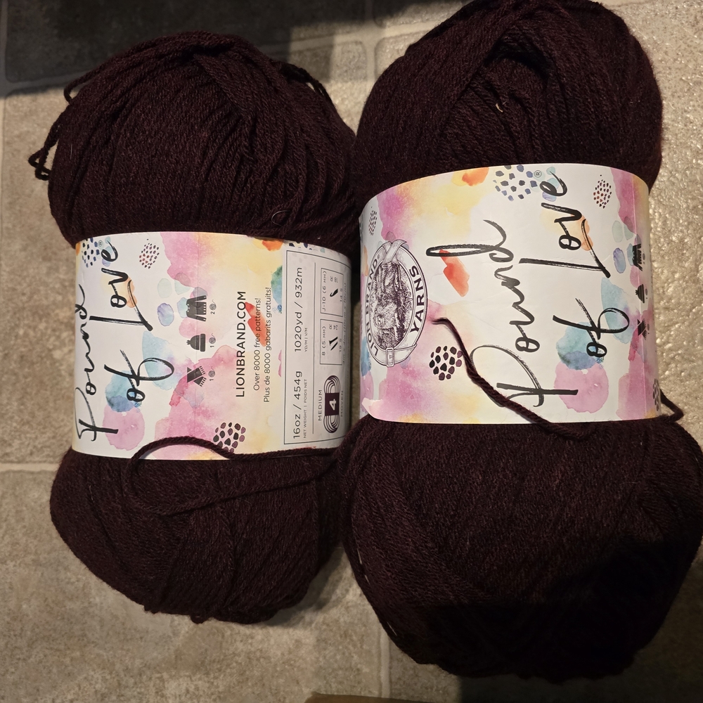 Lion Brand Yarns Pound of Love Yarn Bundle - Deep Burgundy Tonal